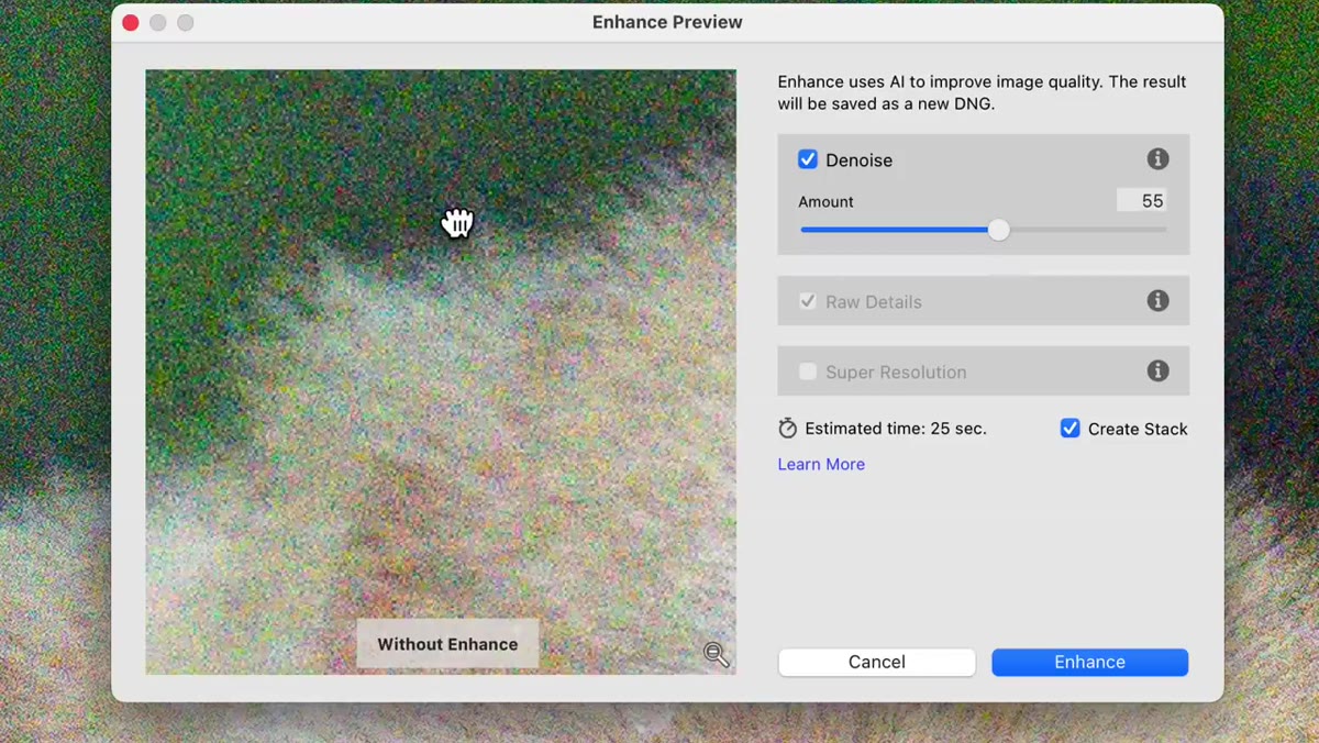 Preview toggle being clicked to show before and after