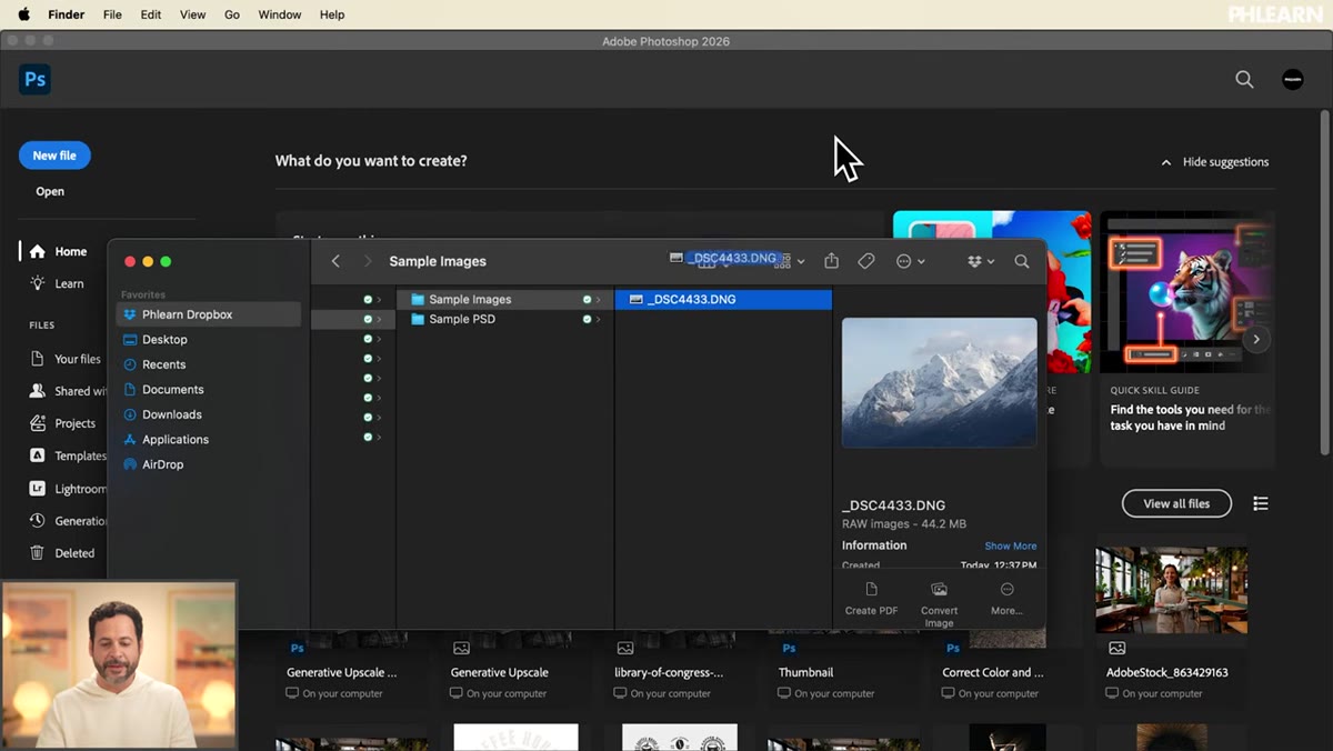RAW file opened in Camera Raw inside Photoshop 2026