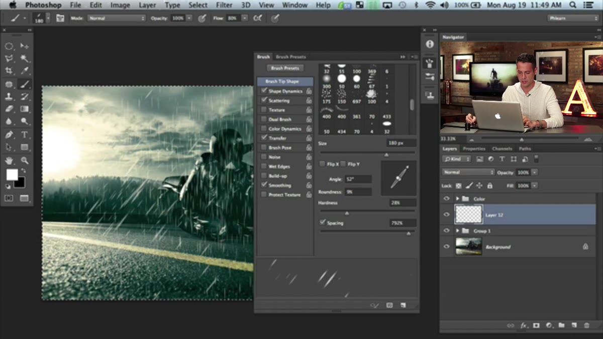 Custom brush being saved in the Brush Settings panel