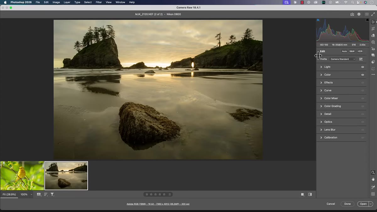 Masking panel open in Camera Raw interface