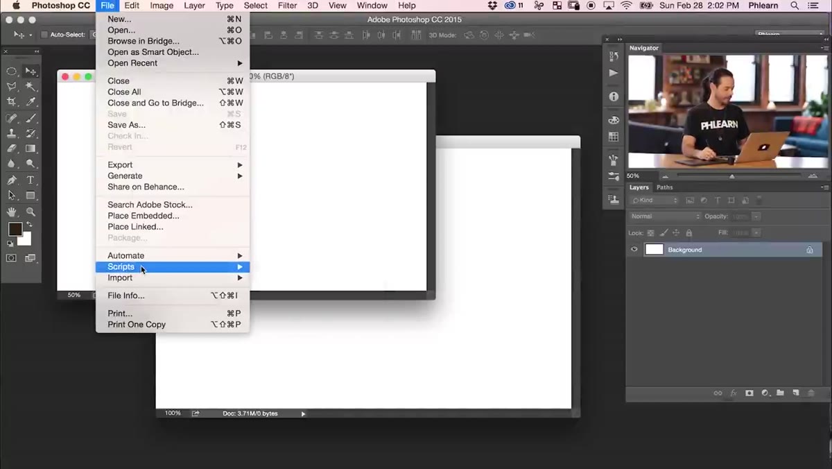 File > Scripts > Load Files into Stack menu path visible