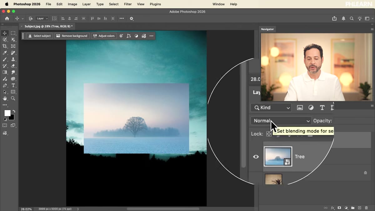 Blending mode dropdown changing from Normal to Screen