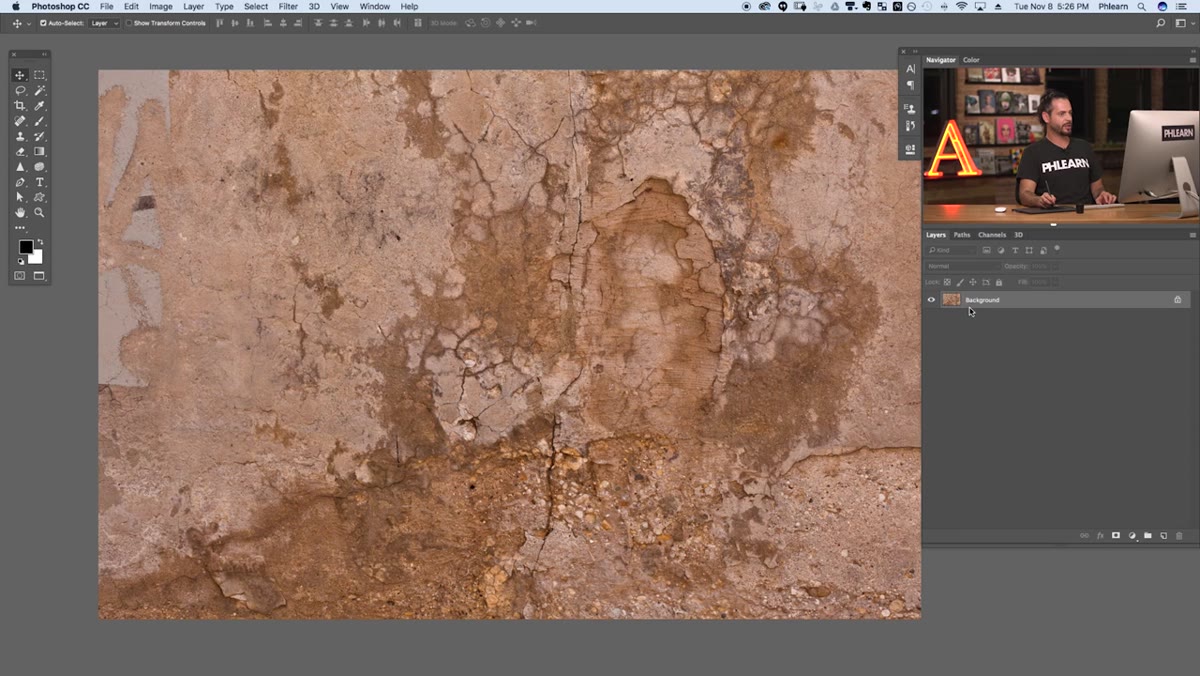 Selecting all on a texture image before defining pattern