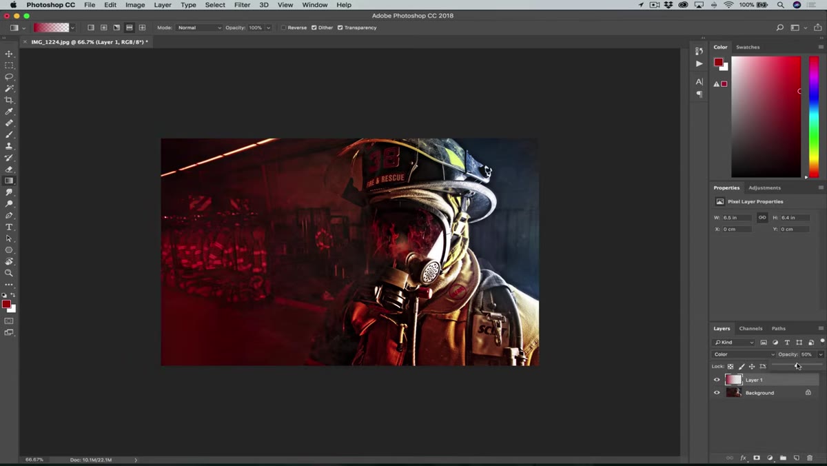 Opacity and Fill sliders being adjusted in the Layers panel