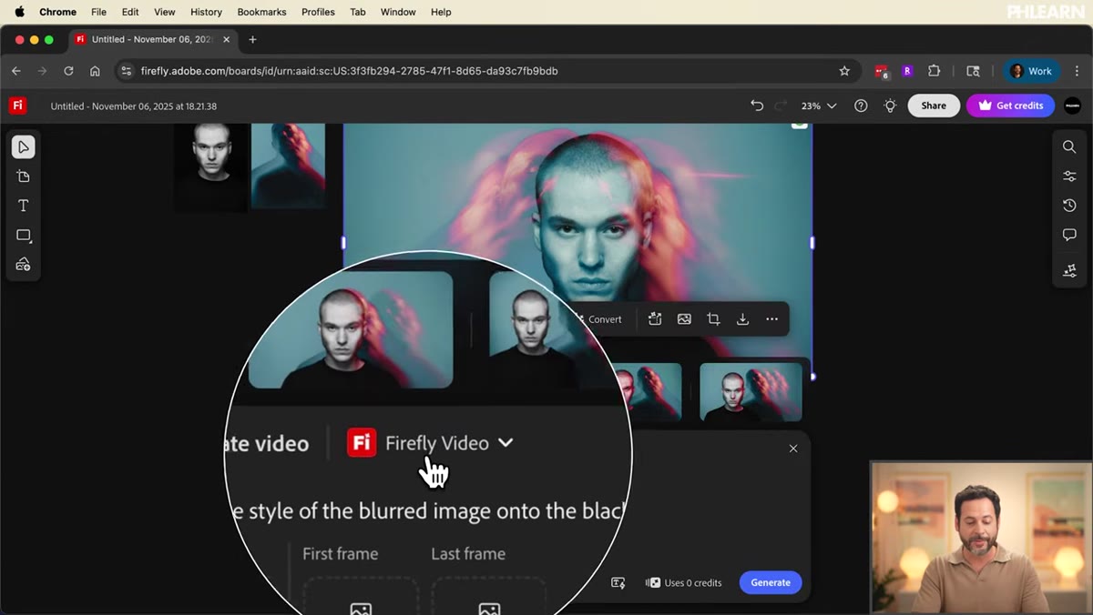 Generate Video panel open with VO3.1 model option visible