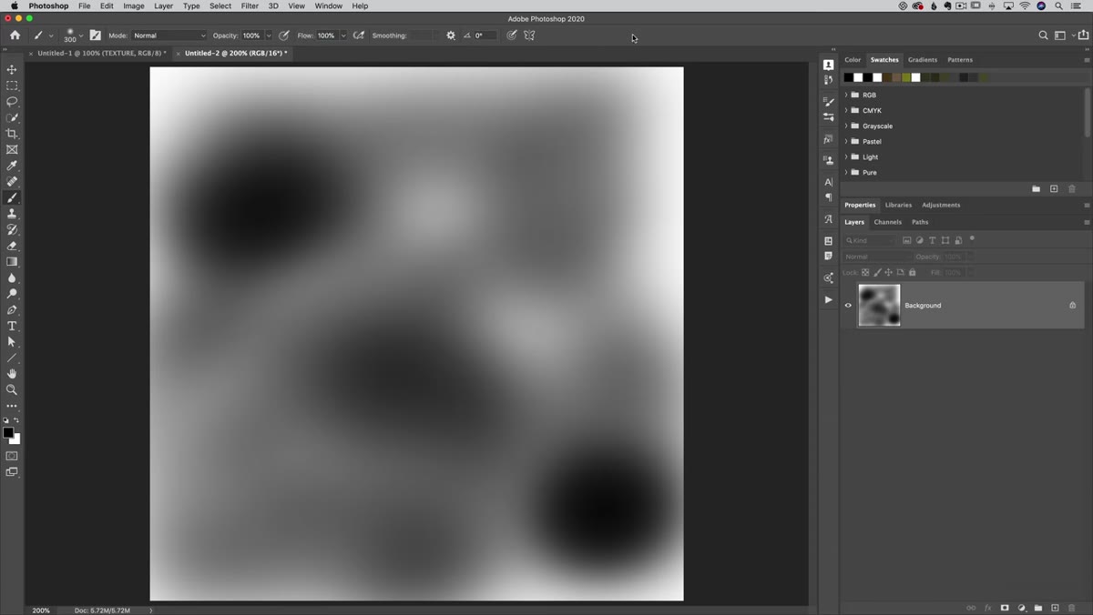 Both opacity and flow settings visible in options bar