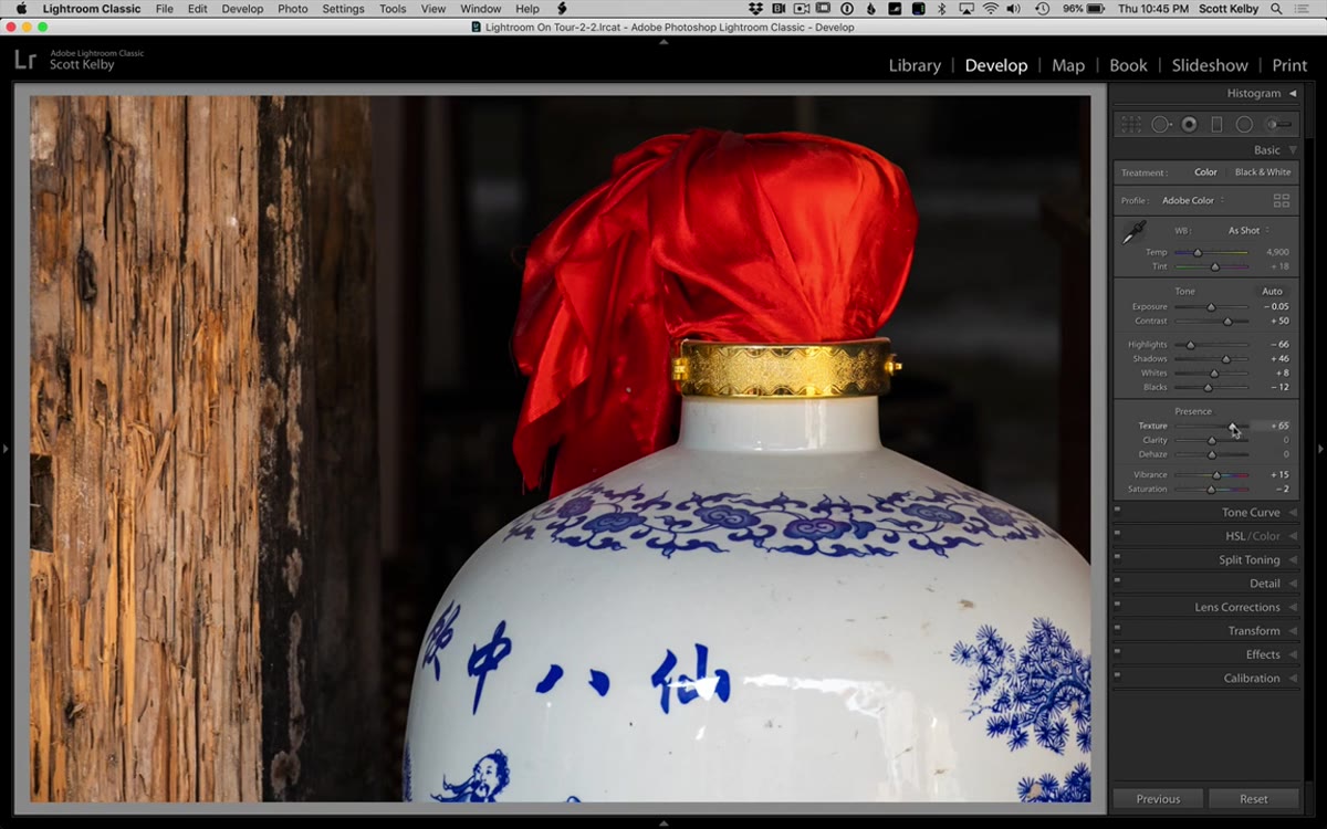 Texture and Clarity sliders in the Basic panel