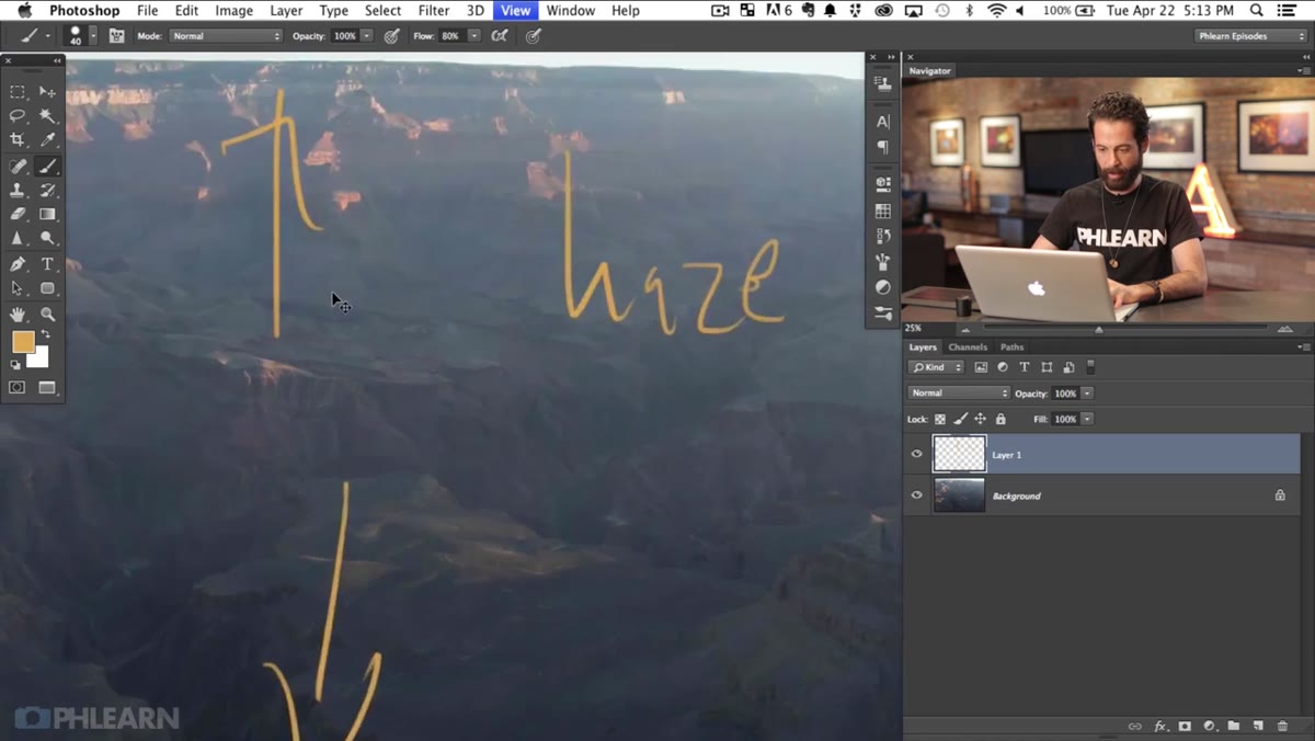Circling the brighter upper portion of the Grand Canyon image
