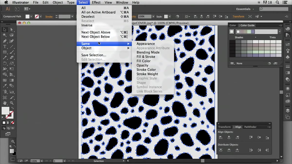 Select Same Fill Color used to select and delete white vector pieces