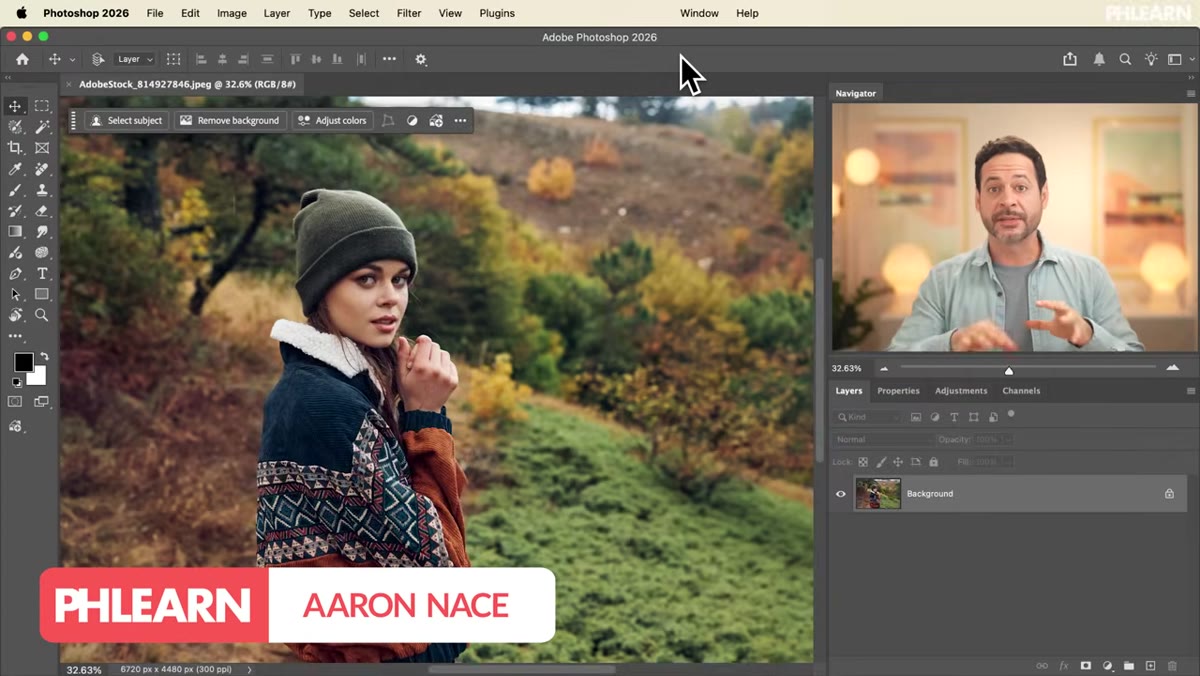 Select Subject button highlighted in the contextual taskbar