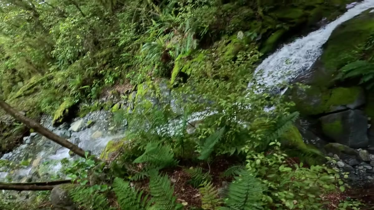 Patino repositioning himself laterally to find a cleaner angle on the cascade