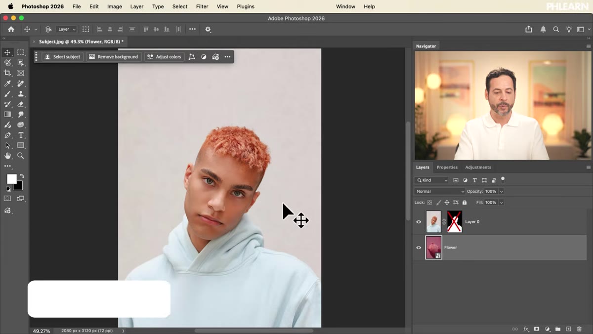 Shift-clicking the layer mask to reveal the original background