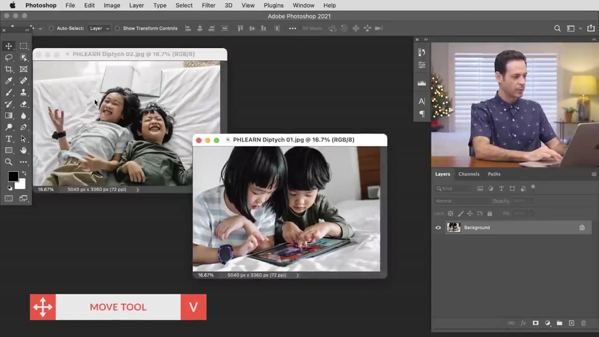 Moving image from one document to another using Move Tool