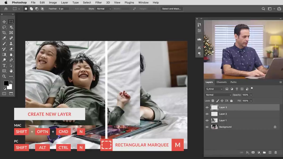 Creating marquee selection inside canvas edges for the border