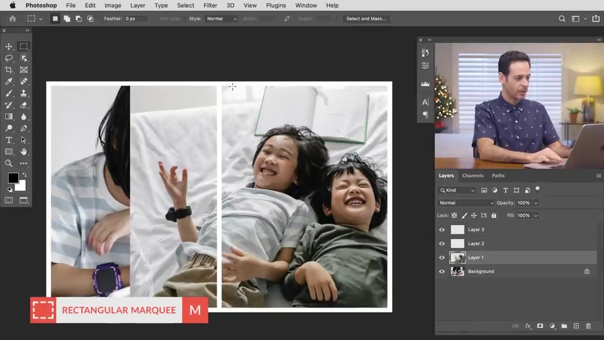 Applying layer mask to confine photo within panel boundary