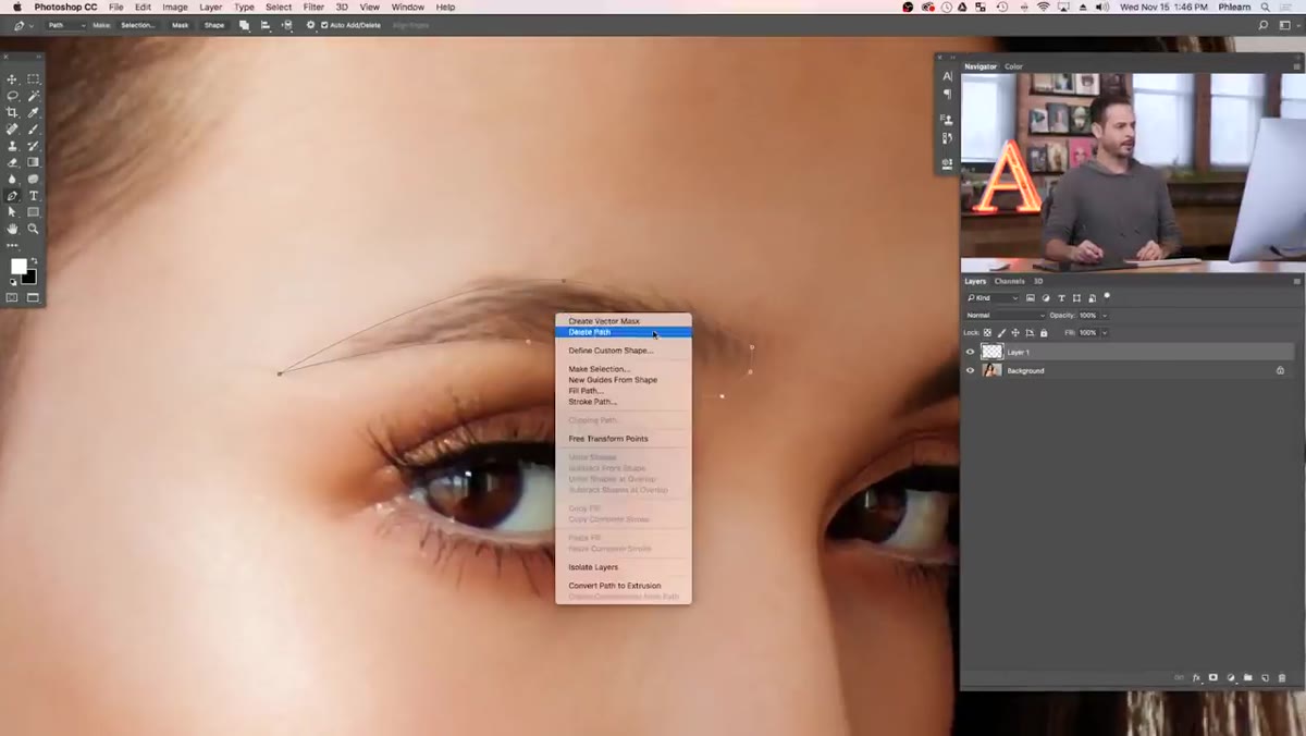 Make Selection dialog box, feather radius field visible