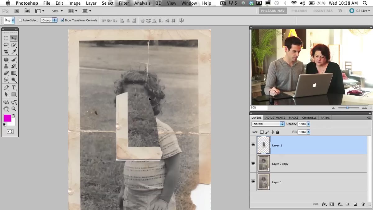 New layer appearing in Layers panel containing only the copied selection