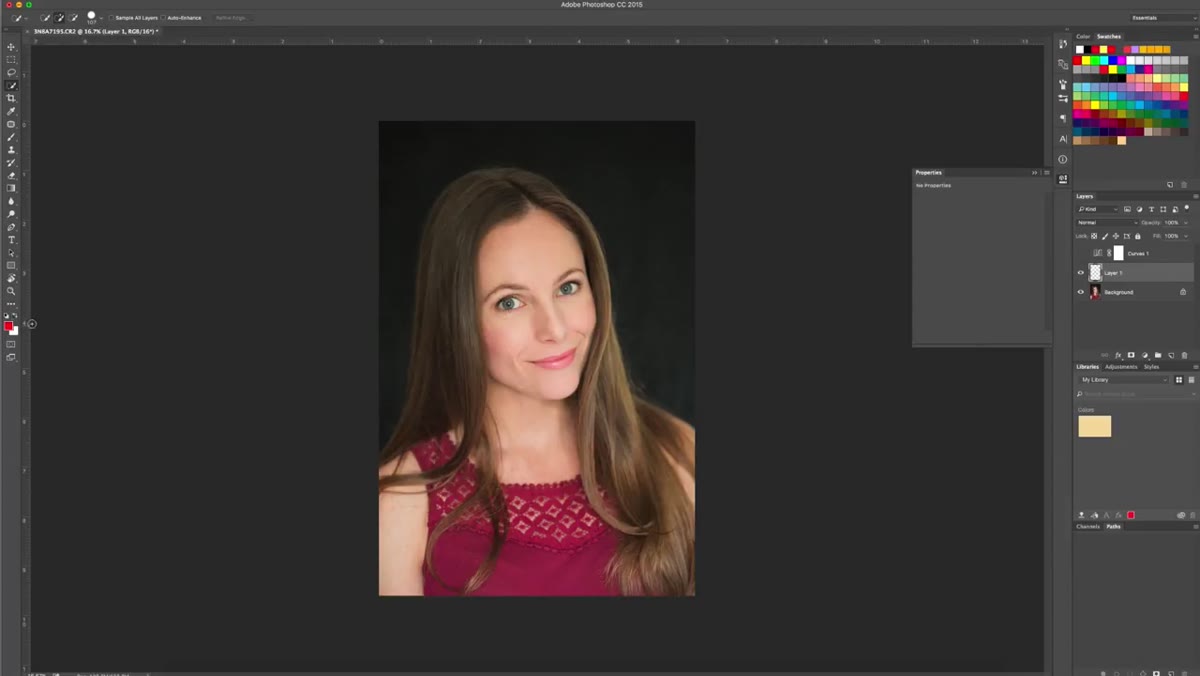 New blank layer added above background in Layers panel