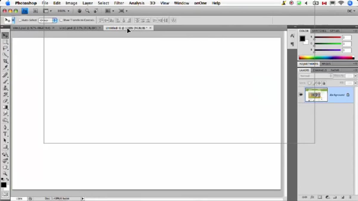 Dave dragging first website screenshot onto blank document