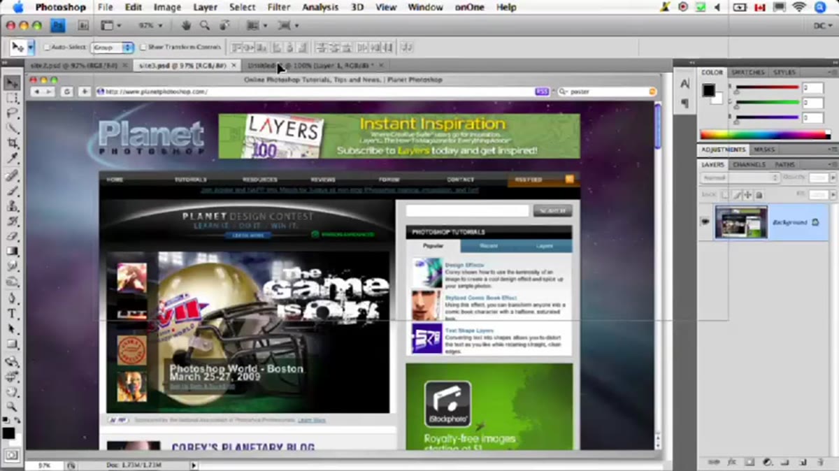 Second website screenshot being dragged onto the same canvas