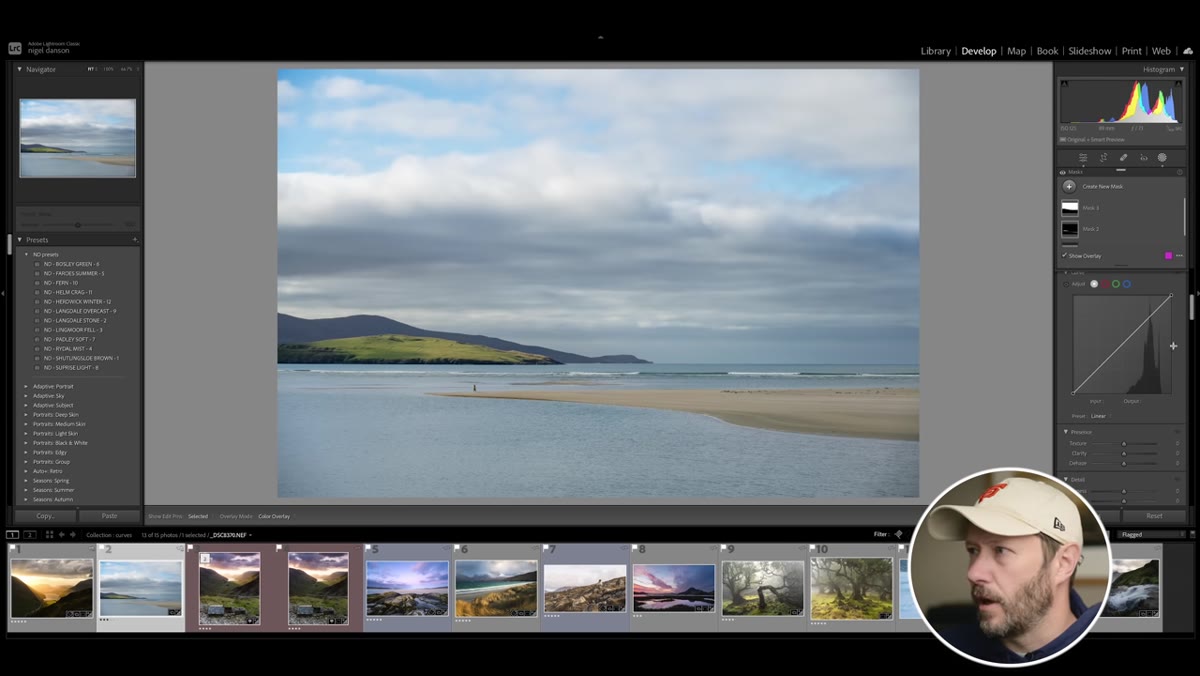 Masking panel open with color range selection highlighted