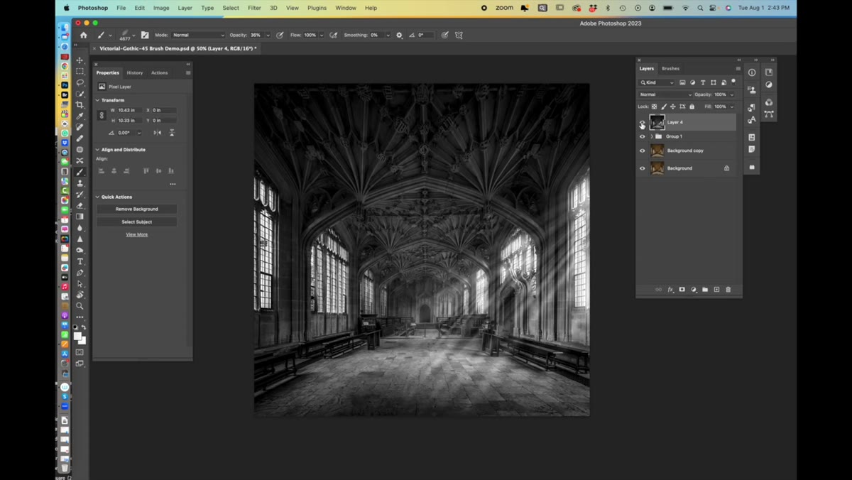Luminar plugin interface with drama/clarity enhancement applied