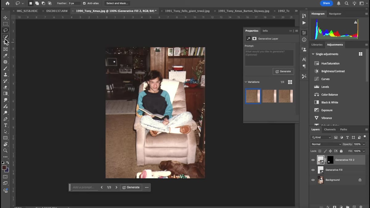 Quick selection tool active, shirt selected in modern Photoshop