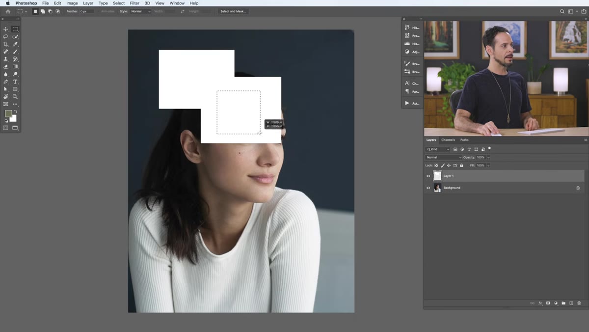 Selection being repositioned mid-draw using spacebar
