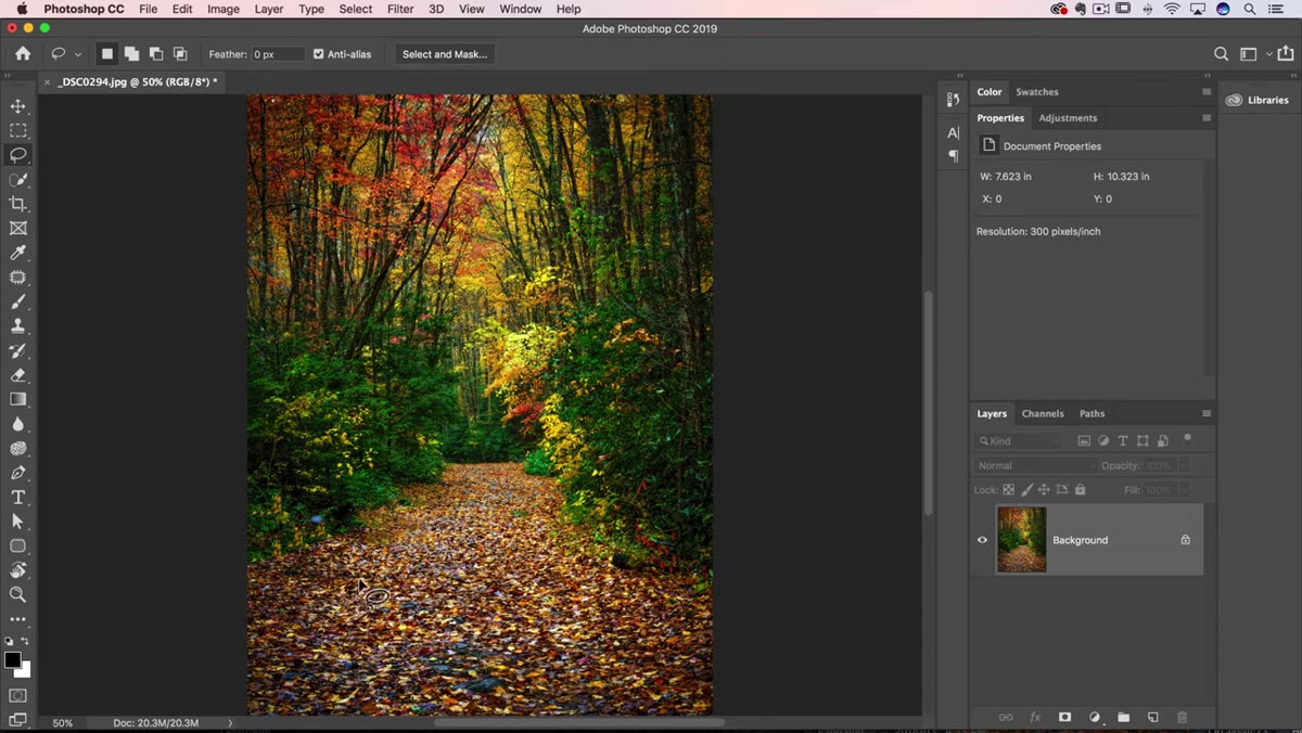 Filled result shown after quick Content-Aware Fill applied