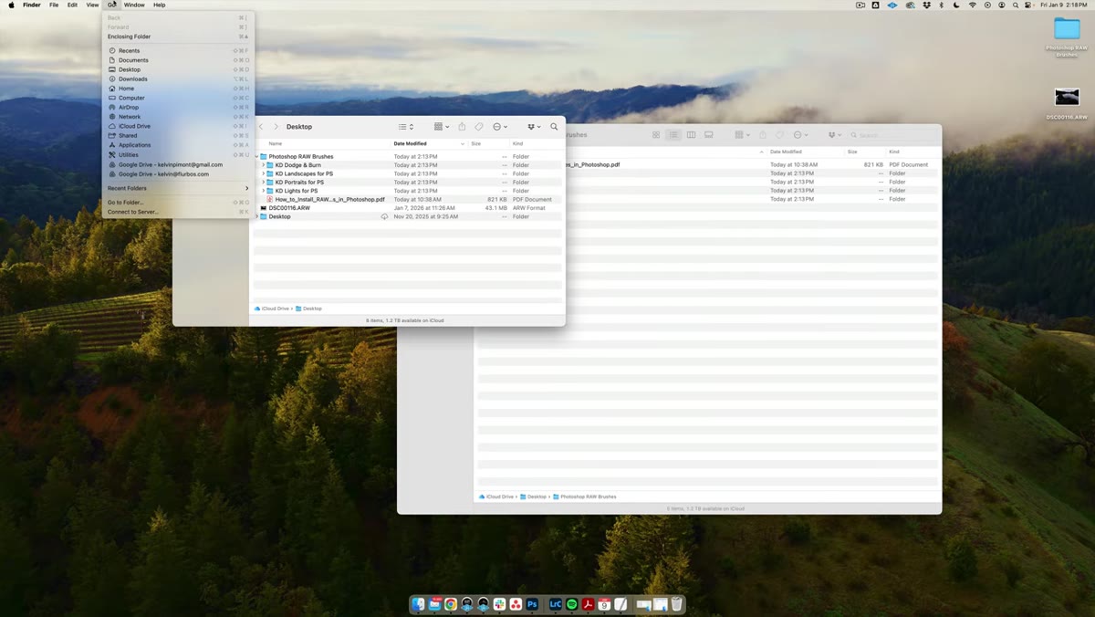 Finder window showing the hidden Library folder path