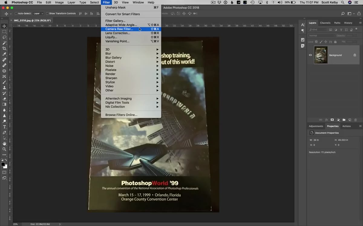 Guided Upright tool active in Camera Raw Transform panel