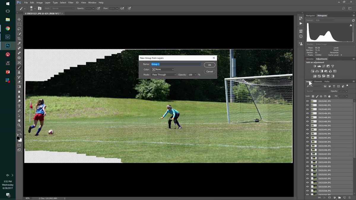 Final composite view showing full sequence of player positions