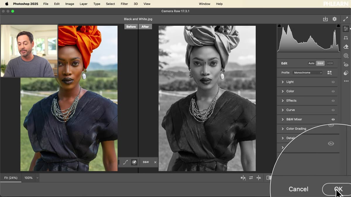 Camera Raw closed, Smart Filter visible in Layers panel