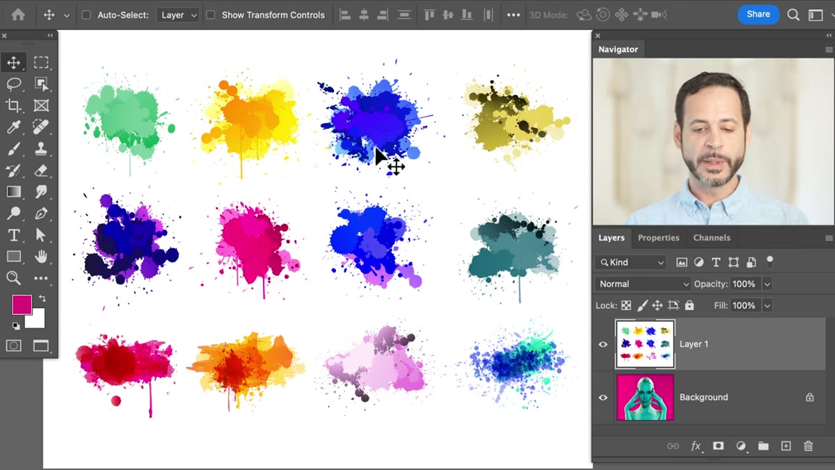 Normal blend mode selected in the Layers panel dropdown