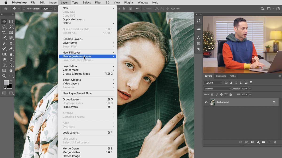 New Vibrance adjustment layer added in Layers panel