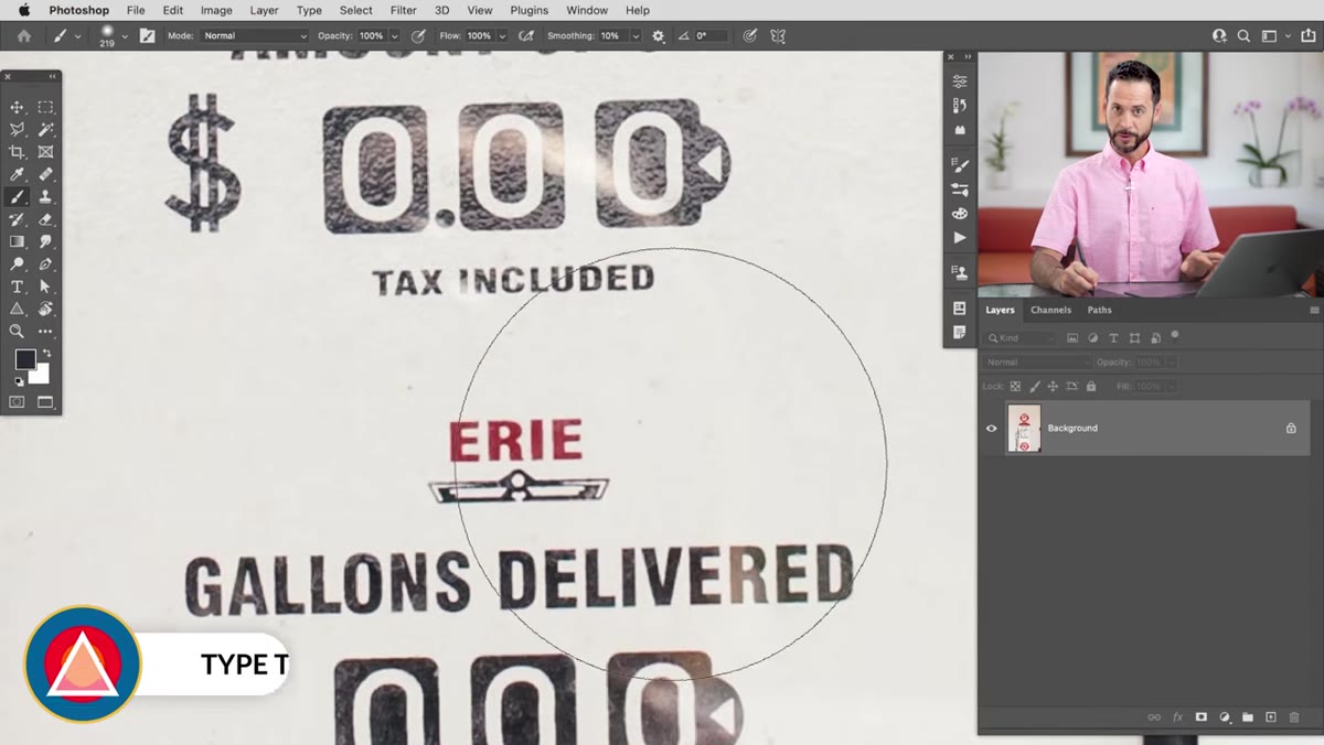 Type tool active, new text layer being created with the matched font already selected