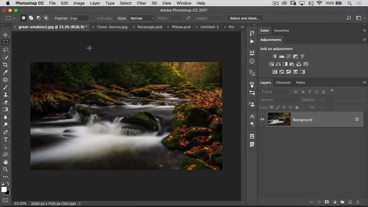 Rectangular Marquee tool selected in the Photoshop toolbar