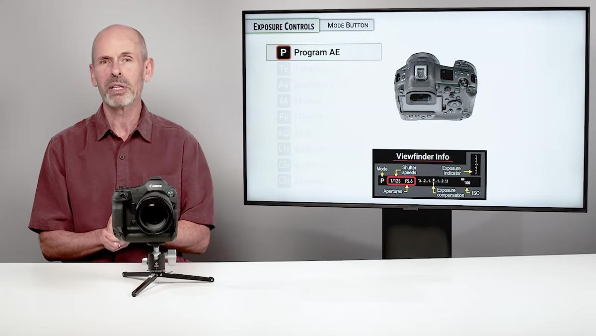 Program AE mode active in viewfinder display
