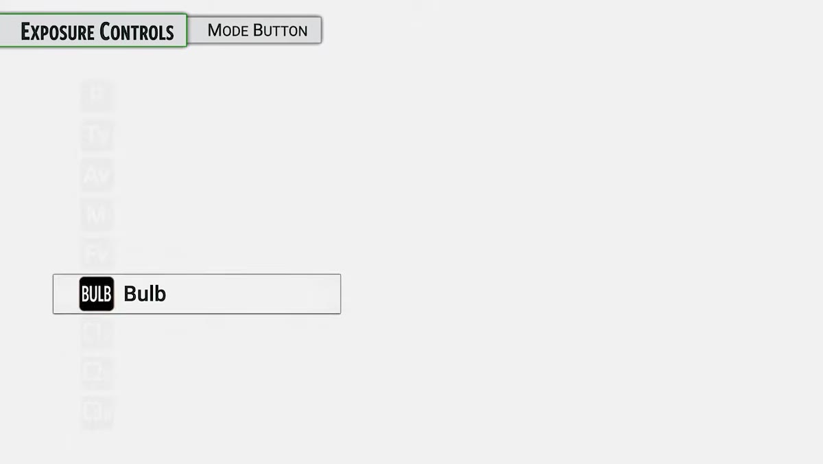 Bulb mode timer display on camera screen