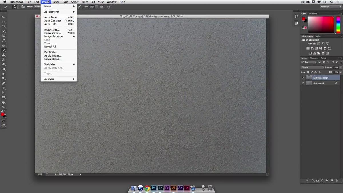 Inverted duplicate layer created above original in Layers panel