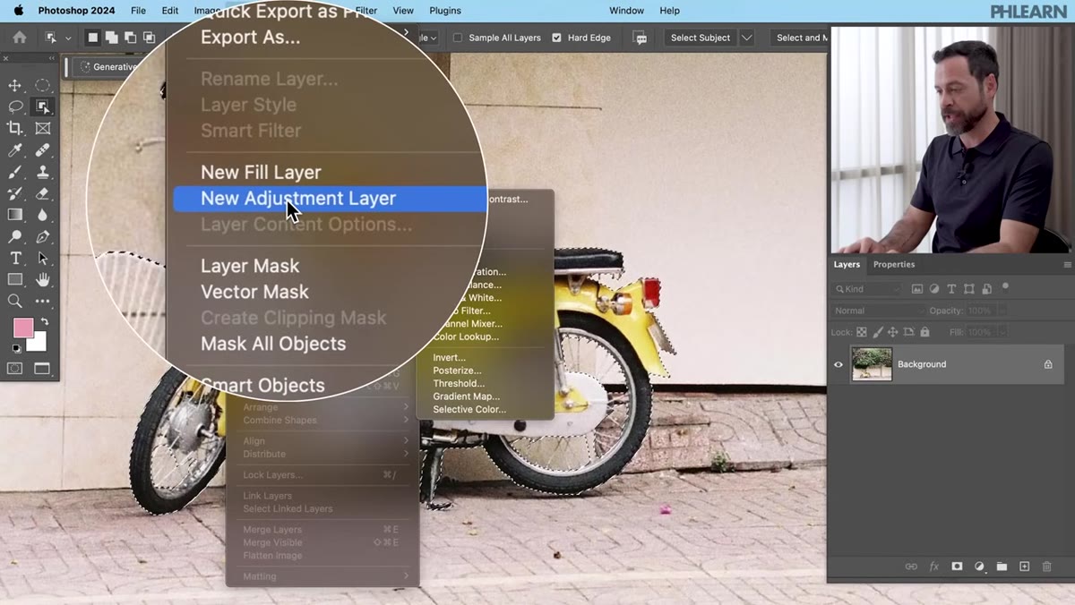 New Hue/Saturation adjustment layer added in Layers panel