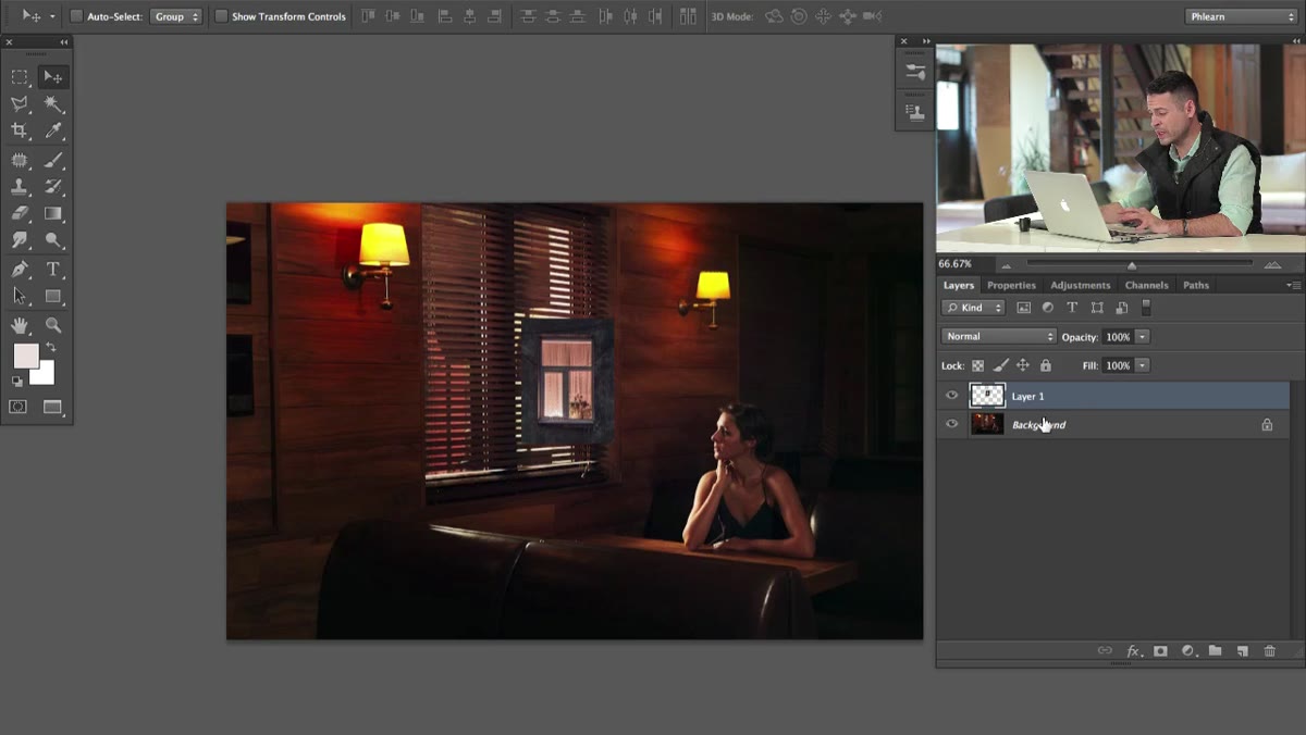 Replacement window layer shown much smaller than background image