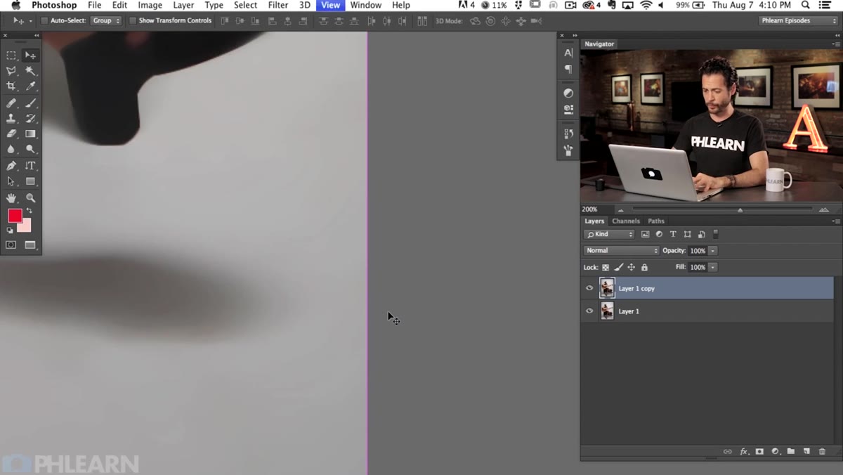 Layer mask added to duplicate layer isolating background only