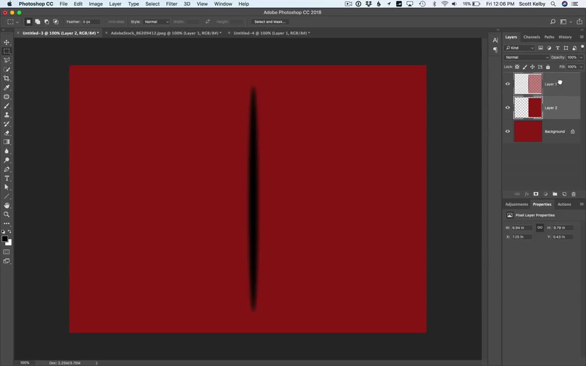 Slit layer moved up, revealing shadow beneath it