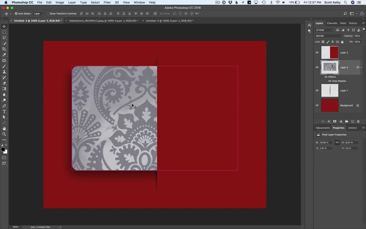 Gift card image pasted and sitting inside the slit