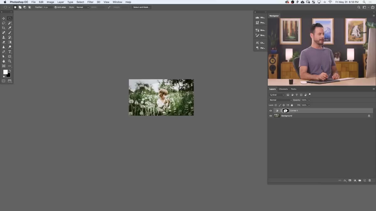 Gaussian Blur dialog applied to layer mask