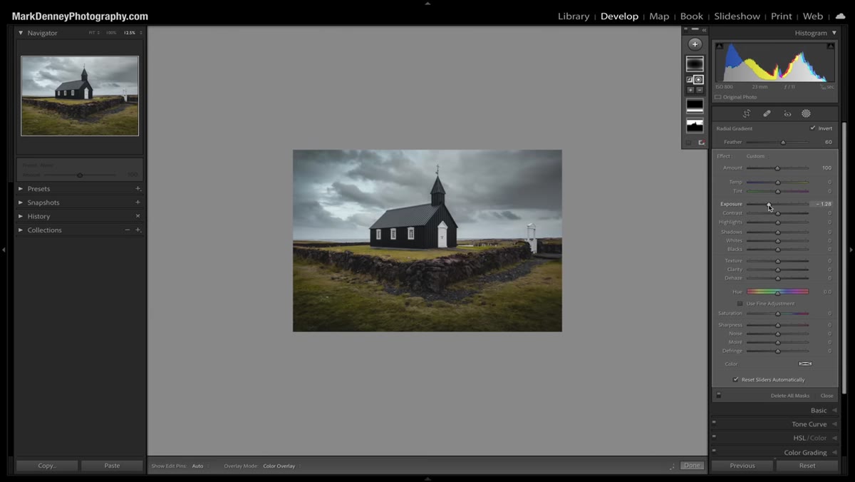 Exposure slider being reduced in radial gradient settings